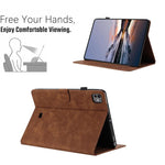 Custodia per tablet in pelle con stampa a rilievo "Farfalla ama i fiori", For iPad Air 11 2026 / 2025 / 2024, For iPad 2025 / 2022, For iPad mini 2024 / mini 6, For iPad 10.2 2021 / 10.5 2019
