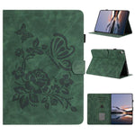 Custodia per tablet in pelle con stampa a rilievo "Farfalla ama i fiori", For iPad Air 11 2026 / 2025 / 2024, For iPad 2025 / 2022, For iPad mini 2024 / mini 6, For iPad 10.2 2021 / 10.5 2019