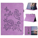 Custodia per tablet in pelle con stampa a rilievo "Farfalla ama i fiori", For iPad Air 11 2026 / 2025 / 2024, For iPad 2025 / 2022, For iPad mini 2024 / mini 6, For iPad 10.2 2021 / 10.5 2019