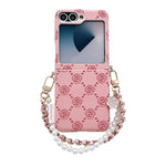 Custodia per telefono con cinturino e fibbia laterale, con motivo a rosa in rilievo., For Samsung Galaxy Z Flip6 / Flip7 FE, For Samsung Galaxy Z Flip7 5G, For Samsung Galaxy Z Flip5