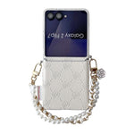 Custodia per telefono con cinturino e fibbia laterale, con motivo a rosa in rilievo., For Samsung Galaxy Z Flip6 / Flip7 FE, For Samsung Galaxy Z Flip7 5G, For Samsung Galaxy Z Flip5