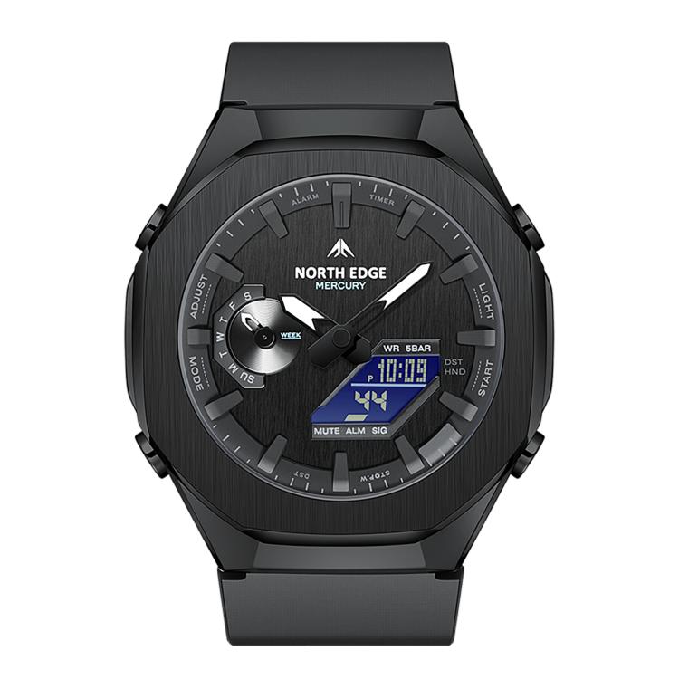 Orologio elettronico luminoso NORTH EDGE Mercury Outdoor Sports in lega di zinco, impermeabile fino a 5 ATM.