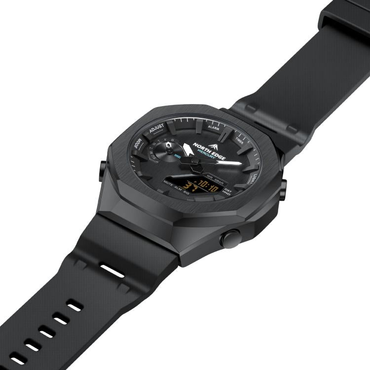 Orologio elettronico luminoso NORTH EDGE Mercury Outdoor Sports in lega di zinco, impermeabile fino a 5 ATM.