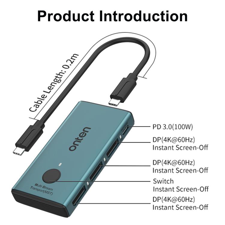Adattatore USB-C a DisplayPort 4K 60Hz con ricarica PD 100W