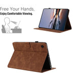 Custodia per tablet in pelle con stampa a rilievo "Farfalla ama i fiori", For Samsung Galaxy Tab A11+ / A9+, For Samsung Galaxy Tab S9 / S9 FE, For Samsung Galaxy Tab S11, For Samsung Galaxy Tab S10 FE+