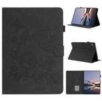 Custodia per tablet in pelle con stampa a rilievo "Farfalla ama i fiori", For Samsung Galaxy Tab A11+ / A9+, For Samsung Galaxy Tab S9 / S9 FE, For Samsung Galaxy Tab S11, For Samsung Galaxy Tab S10 FE+