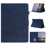 Custodia per tablet in pelle con stampa a rilievo "Farfalla ama i fiori", For Samsung Galaxy Tab A11+ / A9+, For Samsung Galaxy Tab S9 / S9 FE, For Samsung Galaxy Tab S11, For Samsung Galaxy Tab S10 FE+