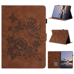 Custodia per tablet in pelle con stampa a rilievo "Farfalla ama i fiori", For Samsung Galaxy Tab S5e 10.5 T720, For Samsung Galaxy Tab A 10.5 T590, For Samsung Galaxy Tab A 10.1 2016, For Samsung Galaxy Tab A 8.0 T350