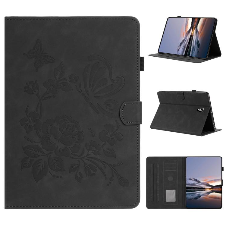 Custodia per tablet in pelle con stampa a rilievo "Farfalla ama i fiori", For Samsung Galaxy Tab S5e 10.5 T720, For Samsung Galaxy Tab A 10.5 T590, For Samsung Galaxy Tab A 10.1 2016, For Samsung Galaxy Tab A 8.0 T350