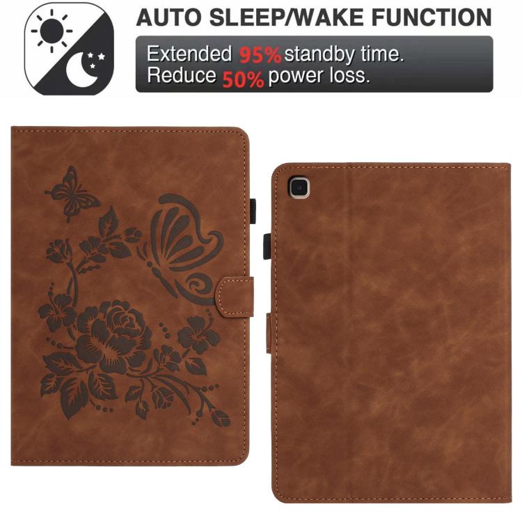 Custodia per tablet in pelle con stampa a rilievo "Farfalla ama i fiori", For Samsung Galaxy Tab S5e 10.5 T720, For Samsung Galaxy Tab A 10.5 T590, For Samsung Galaxy Tab A 10.1 2016, For Samsung Galaxy Tab A 8.0 T350