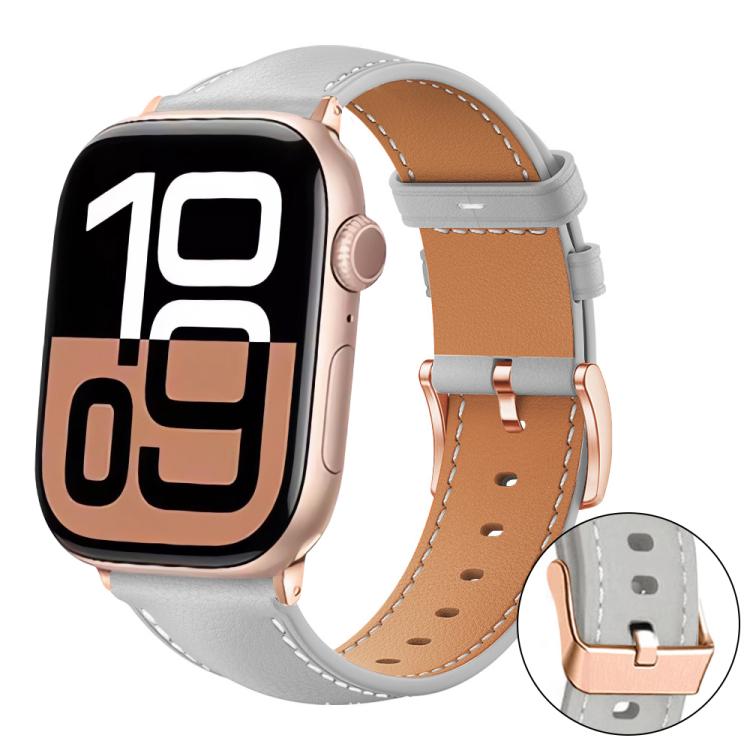 Cinturino per orologio xDfind in pelle vegana a grana fine con fibbia color oro rosa Black Shark, colore nero., For Apple Watch 42 / 44 / 45 / 46 / 49mm, For Apple Watch 38 / 40 / 41 / S11 42mm