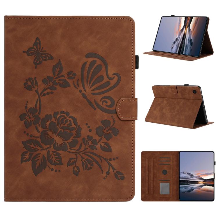 Custodia per tablet in pelle con stampa a rilievo "Farfalla ama i fiori"., For Samsung Galaxy Tab A11 / A9, For Samsung Galaxy Tab A7 Lite T220, For Samsung Galaxy Tab A 10.1 2019