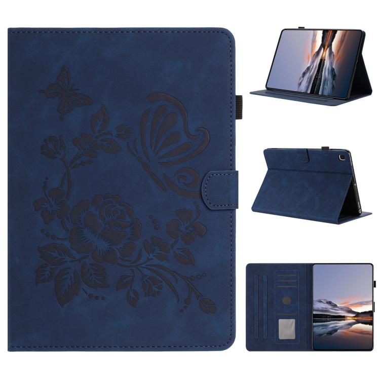Custodia per tablet in pelle con stampa a rilievo "Farfalla ama i fiori"., For Samsung Galaxy Tab A11 / A9, For Samsung Galaxy Tab A7 Lite T220, For Samsung Galaxy Tab A 10.1 2019