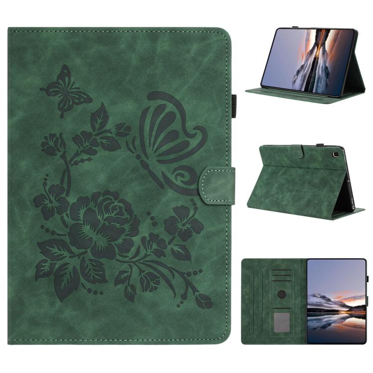Custodia per tablet in pelle con stampa a rilievo "Farfalla ama i fiori"., For Samsung Galaxy Tab A11 / A9, For Samsung Galaxy Tab A7 Lite T220, For Samsung Galaxy Tab A 10.1 2019