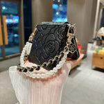 Custodia per telefono con cinturino e fibbia laterale, decorata con camelia in rilievo., For Samsung Galaxy Z Flip7 5G
