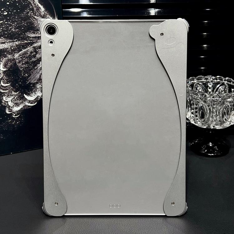 Custodia ibrida per tablet in acrilico trasparente smaltato bianco e metallo., For iPad Air 13 2026 / 2025 / 2024, For iPad Air 11 2026 / 2025 / 2024, For iPad Pro 13 2025 / 2024, For iPad Pro 11 2025 / 2024, For iPad 2025 / 2022