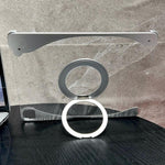 Custodia ibrida per tablet in acrilico trasparente smaltato bianco e metallo con supporto, For iPad Air 13 2026 / 2025 / 2024, For iPad Air 11 2026 / 2025 / 2024, For iPad Pro 13 2025 / 2024, For iPad Pro 11 2025 / 2024, For iPad 2025 / 2022