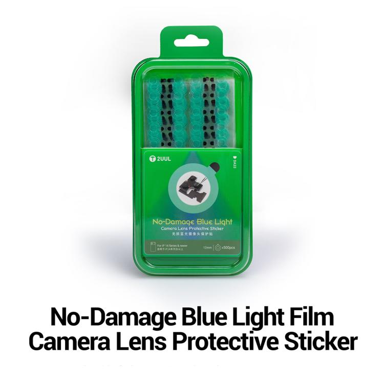 2UUL DA33 500 pezzi/scatola Pellicola protettiva per obiettivo fotocamera anti-luce blu senza danni