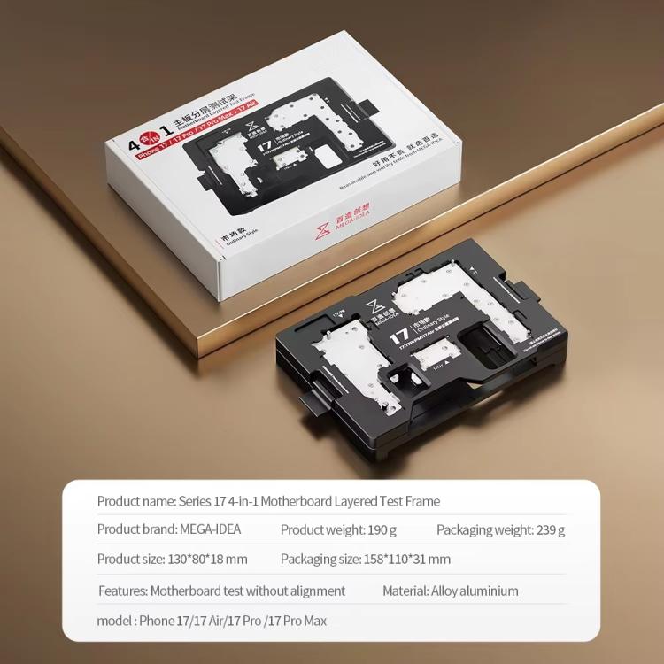 Dispositivo di test a strati 4 in 1 Mega-Idea per schede madri della serie iPhone 17