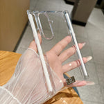 Custodia per telefono con chiusura magnetica a doppio asse, trasparente, in stile targhetta., For Samsung Galaxy Z TriFold