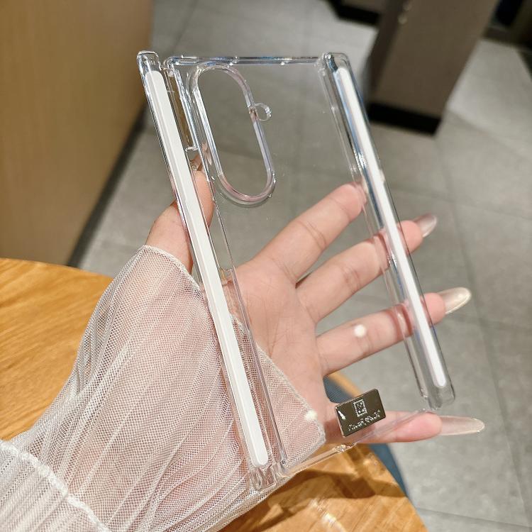 Custodia per telefono con chiusura magnetica a doppio asse, trasparente, in stile targhetta., For Samsung Galaxy Z TriFold