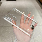 Custodia per telefono con chiusura magnetica a doppio asse, trasparente, in stile targhetta., For Samsung Galaxy Z TriFold