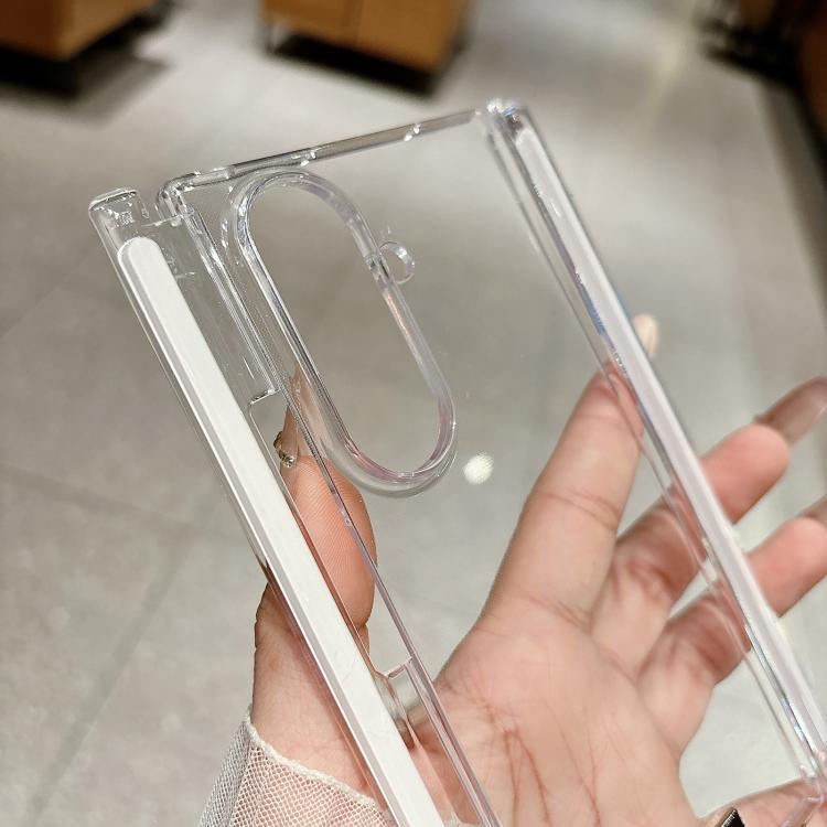 Custodia per telefono con chiusura magnetica a doppio asse, trasparente, in stile targhetta., For Samsung Galaxy Z TriFold
