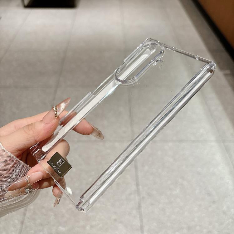 Custodia per telefono con chiusura magnetica a doppio asse, trasparente, in stile targhetta., For Samsung Galaxy Z TriFold