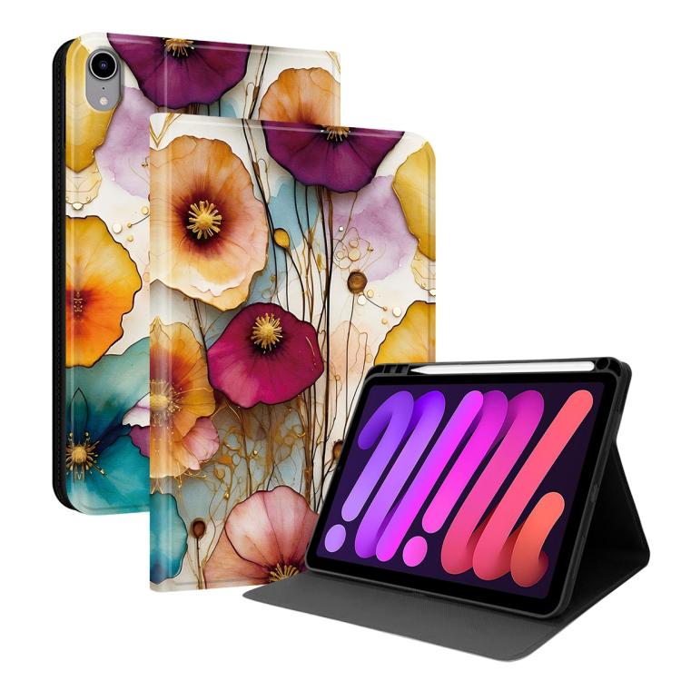 Custodia per tablet intelligente in ecopelle Painted Voltage con scomparto per penna., For iPad mini 2024 / mini 6, For iPad 10.2 2021 / 2020 / 2019 / Air 2019