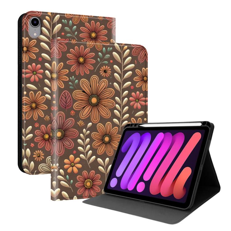 Custodia per tablet intelligente in ecopelle Painted Voltage con scomparto per penna., For iPad mini 2024 / mini 6, For iPad 10.2 2021 / 2020 / 2019 / Air 2019