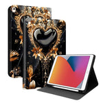 Custodia per tablet intelligente in ecopelle Painted Voltage con scomparto per penna., For iPad mini 2024 / mini 6, For iPad 10.2 2021 / 2020 / 2019 / Air 2019