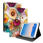 Custodia per tablet intelligente in ecopelle Painted Voltage con scomparto per penna., For iPad 9.7 2018 / 2017 / Air 2 / 1