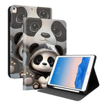 Custodia per tablet intelligente in ecopelle Painted Voltage con scomparto per penna., For iPad 9.7 2018 / 2017 / Air 2 / 1