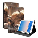 Custodia per tablet intelligente in ecopelle Painted Voltage con scomparto per penna., For iPad 9.7 2018 / 2017 / Air 2 / 1