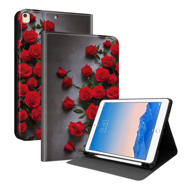 Custodia per tablet intelligente in ecopelle Painted Voltage con scomparto per penna., For iPad 9.7 2018 / 2017 / Air 2 / 1