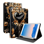 Custodia per tablet intelligente in ecopelle Painted Voltage con scomparto per penna., For iPad 9.7 2018 / 2017 / Air 2 / 1