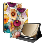 Custodia per tablet intelligente in ecopelle Painted Voltage con scomparto per penna., For Samsung Galaxy Tab A11+ / Tab A9+, For Samsung Galaxy Tab S10 FE+