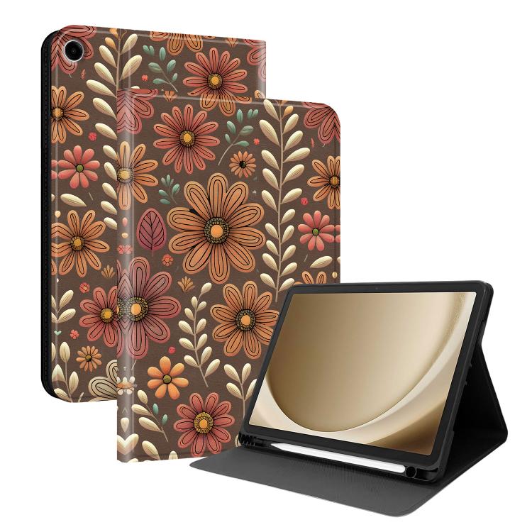 Custodia per tablet intelligente in ecopelle Painted Voltage con scomparto per penna., For Samsung Galaxy Tab A11+ / Tab A9+, For Samsung Galaxy Tab S10 FE+