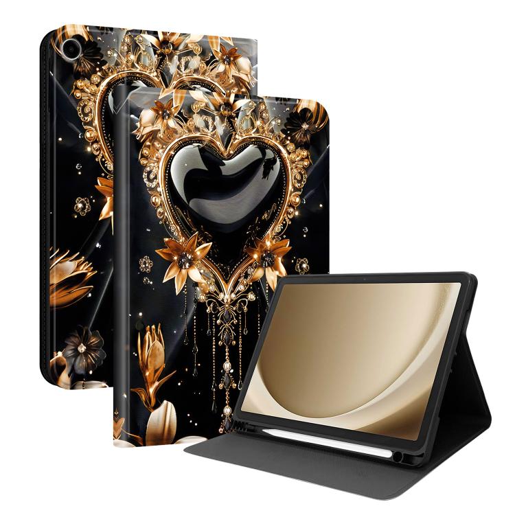 Custodia per tablet intelligente in ecopelle Painted Voltage con scomparto per penna., For Samsung Galaxy Tab A11+ / Tab A9+, For Samsung Galaxy Tab S10 FE+