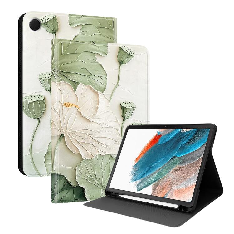 Custodia per tablet intelligente in ecopelle Painted Voltage con scomparto per penna., For Samsung Galaxy Tab A8 10.5 SM-X200