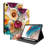 Custodia per tablet intelligente in ecopelle Painted Voltage con scomparto per penna., For Samsung Galaxy Tab A8 10.5 SM-X200