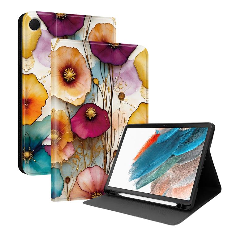 Custodia per tablet intelligente in ecopelle Painted Voltage con scomparto per penna., For Samsung Galaxy Tab A8 10.5 SM-X200