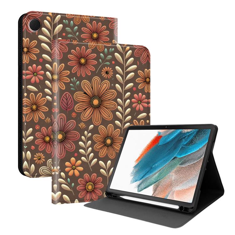 Custodia per tablet intelligente in ecopelle Painted Voltage con scomparto per penna., For Samsung Galaxy Tab A8 10.5 SM-X200