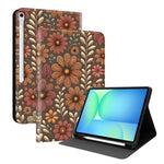 Custodia per tablet intelligente in ecopelle Painted Voltage con scomparto per penna., For Samsung Galaxy Tab A11+ / Tab A9+, For Samsung Galaxy Tab S10 FE+