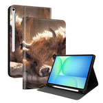 Custodia per tablet intelligente in ecopelle Painted Voltage con scomparto per penna., For Samsung Galaxy Tab A11+ / Tab A9+, For Samsung Galaxy Tab S10 FE+