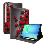 Custodia per tablet intelligente in ecopelle Painted Voltage con scomparto per penna., For Samsung Galaxy Tab A11+ / Tab A9+, For Samsung Galaxy Tab S10 FE+