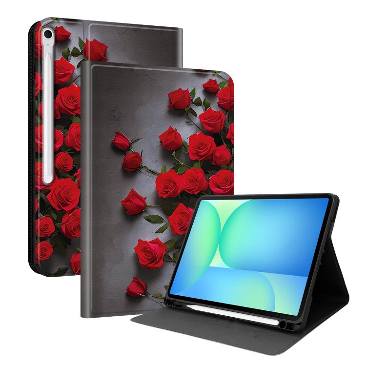 Custodia per tablet intelligente in ecopelle Painted Voltage con scomparto per penna., For Samsung Galaxy Tab A11+ / Tab A9+, For Samsung Galaxy Tab S10 FE+