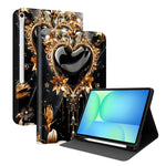 Custodia per tablet intelligente in ecopelle Painted Voltage con scomparto per penna., For Samsung Galaxy Tab A11+ / Tab A9+, For Samsung Galaxy Tab S10 FE+