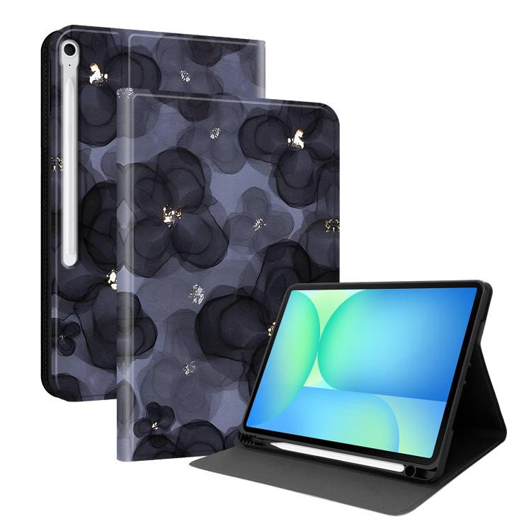 Custodia per tablet intelligente in ecopelle Painted Voltage con scomparto per penna., For Samsung Galaxy Tab A11+ / Tab A9+, For Samsung Galaxy Tab S10 FE+