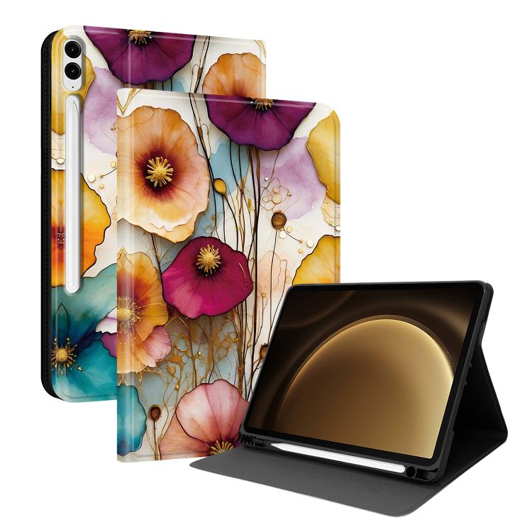 Custodia per tablet in ecopelle Painted Voltage con scomparto per penna., For Samsung Galaxy Tab S10+ / S9+ / S9 FE+, For Samsung Galaxy Tab S6 Lite 2024 / 2022